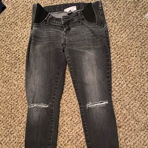 Distressed Isabel Maternity Black Jeans